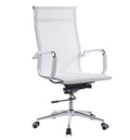Sillón de oficina IGOR, alto, regulación de altura, basculante profundo, malla blanca