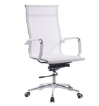 Sillón de oficina IGOR, alto, regulación de altura, basculante profundo, malla blanca