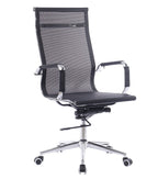 Sillón de oficina IGOR, alto, regulación de altura, basculante profundo, malla negra