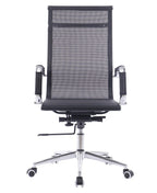 Sillón de oficina IGOR, alto, regulación de altura, basculante profundo, malla negra