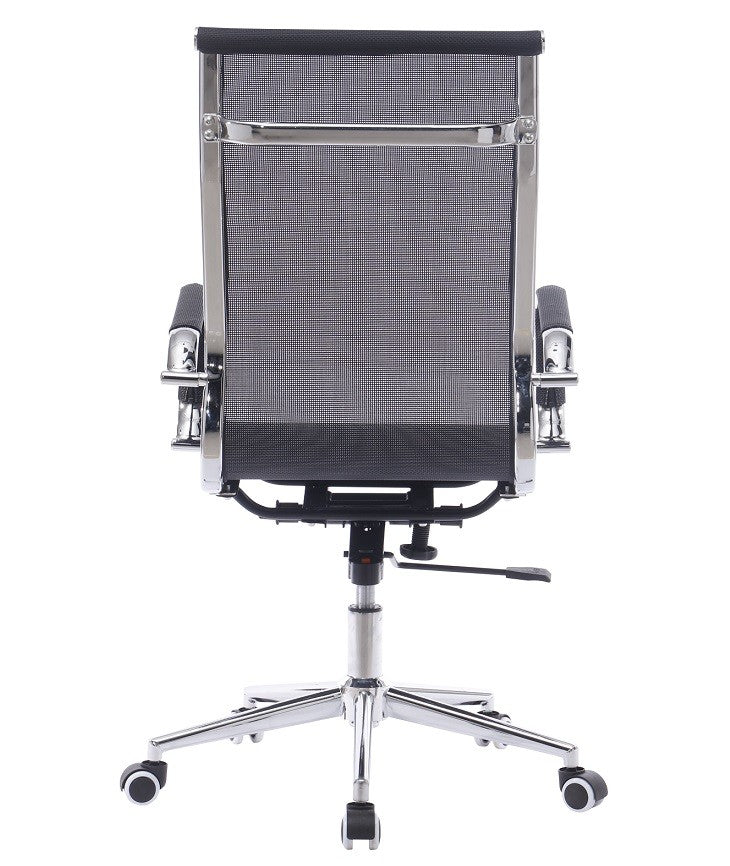 Sillón de oficina IGOR, alto, regulación de altura, basculante profundo, malla negra