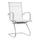 Sillón de oficina IGOR, fijo, cromado, malla blanca