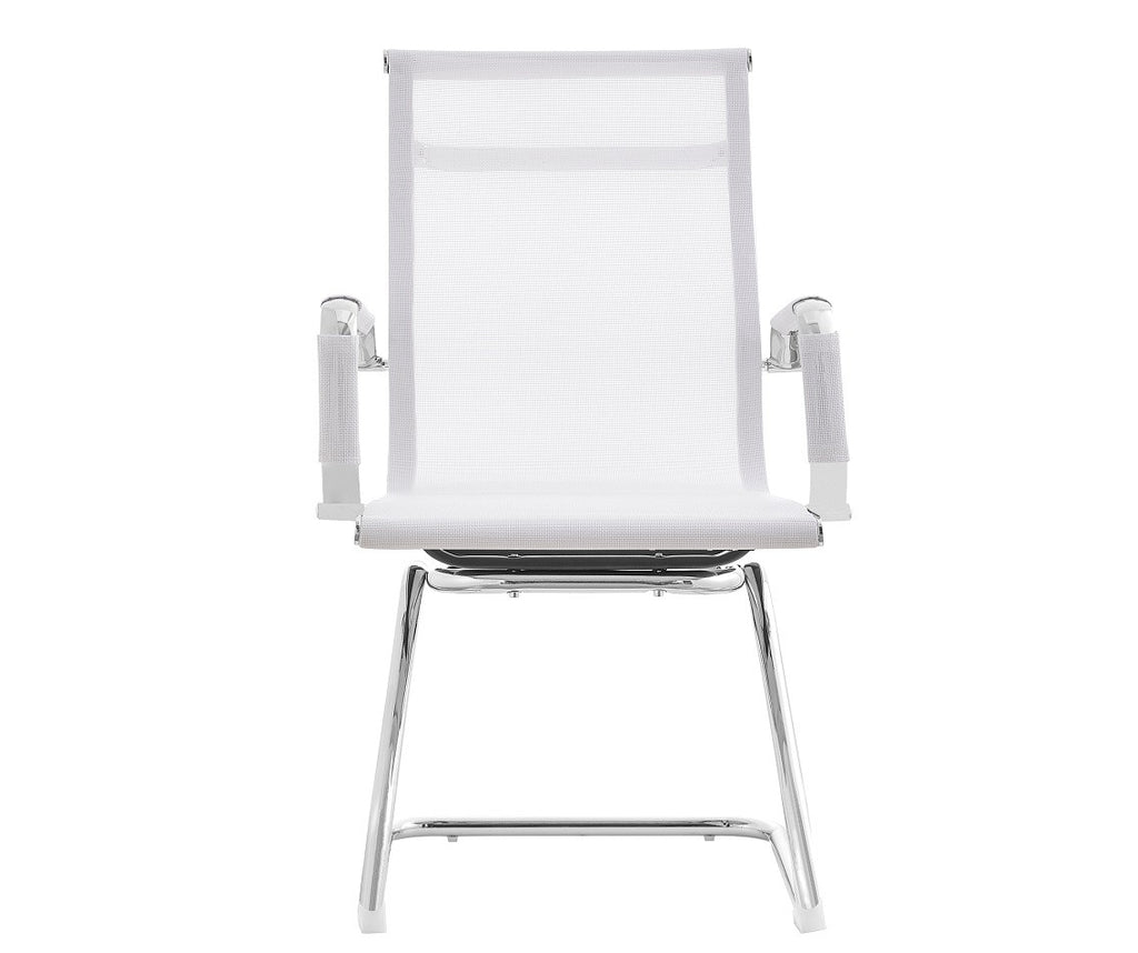 Sillón de oficina IGOR, fijo, cromado, malla blanca
