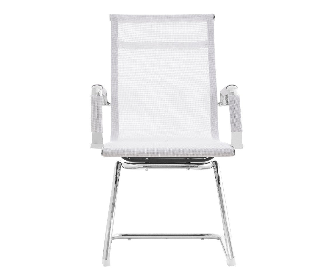 Sillón de oficina IGOR, fijo, cromado, malla blanca
