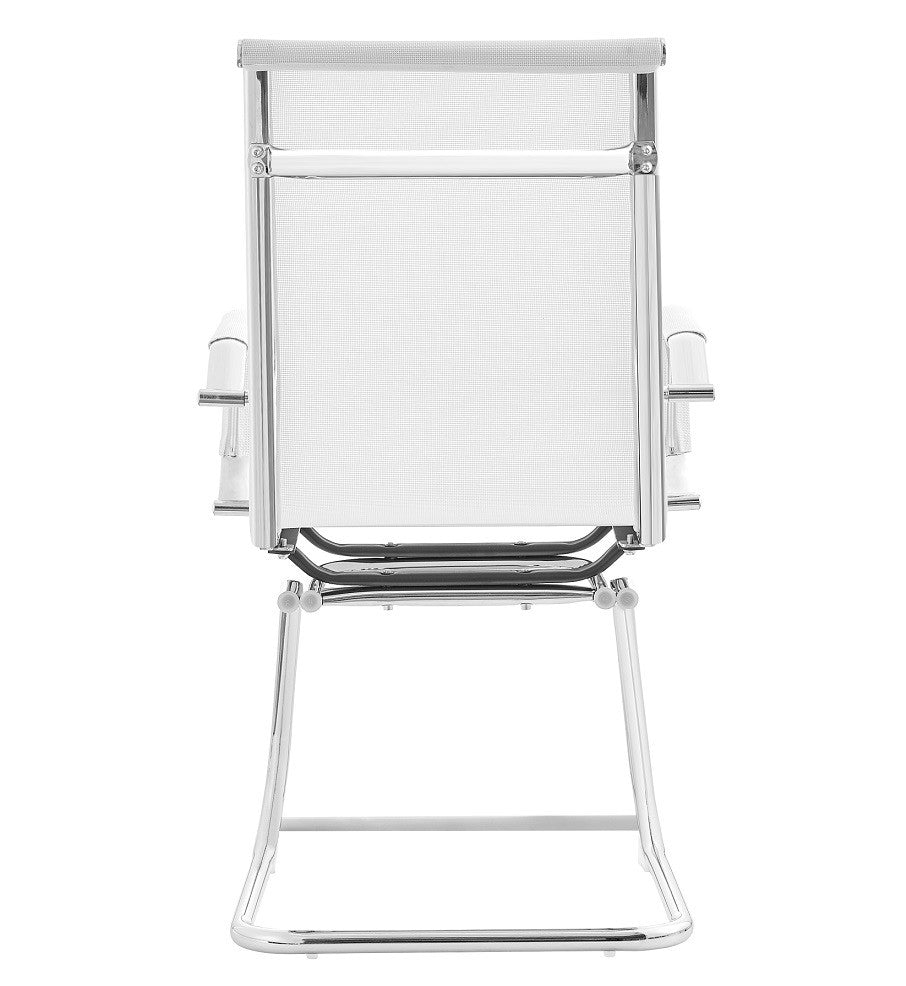 Sillón de oficina IGOR, fijo, cromado, malla blanca