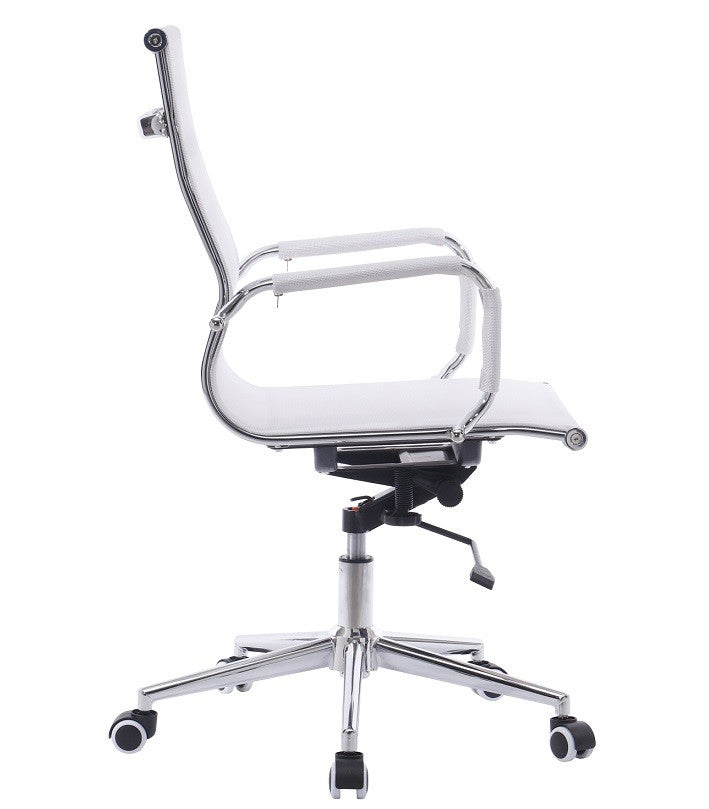Sillón de oficina IGOR, giratorio, regulación de altura, basculante profundo, malla blanca