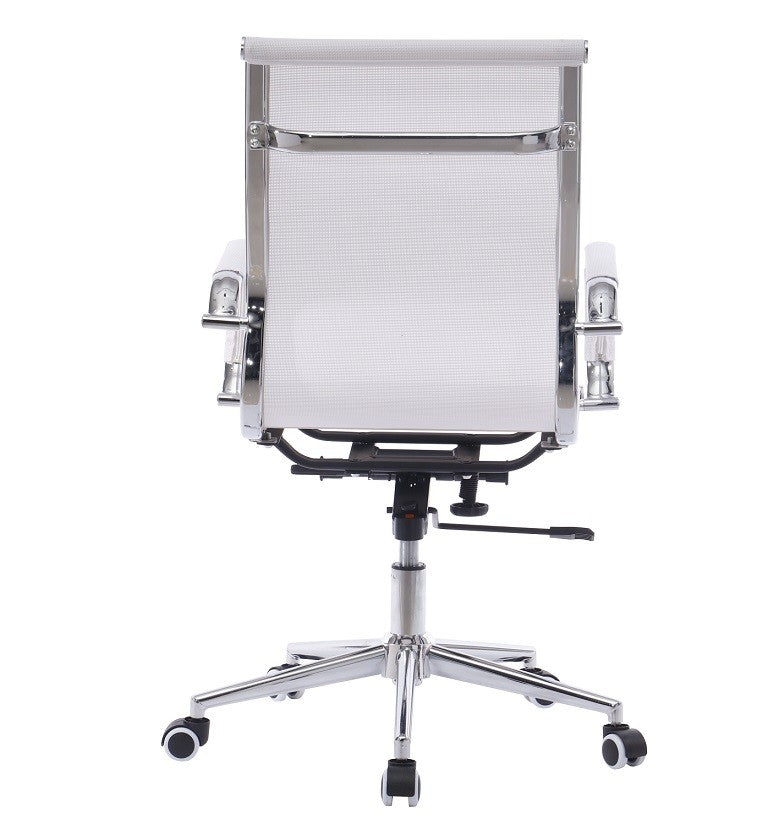 Sillón de oficina IGOR, giratorio, regulación de altura, basculante profundo, malla blanca