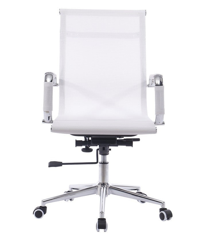 Sillón de oficina IGOR, giratorio, regulación de altura, basculante profundo, malla blanca