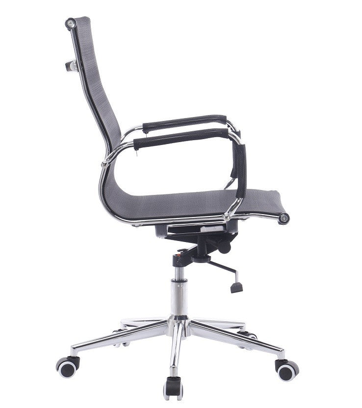 Sillón de oficina IGOR, giratorio, regulación de altura, basculante profundo, malla negra