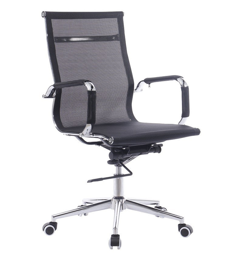 Sillón de oficina IGOR, giratorio, regulación de altura, basculante profundo, malla negra