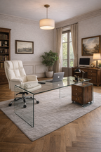 Sillón de oficina MAINZ, alto, giratorio, similpiel blanco roto