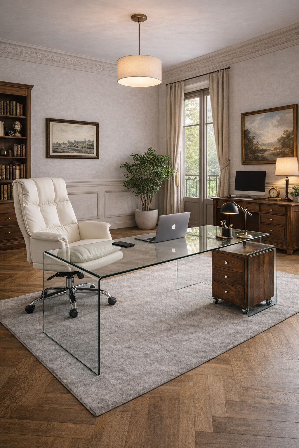 Sillón de oficina MAINZ, alto, giratorio, similpiel blanco roto