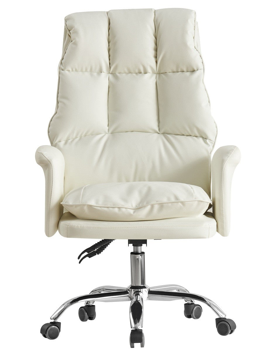 Sillón de oficina MAINZ, alto, giratorio, similpiel blanco roto