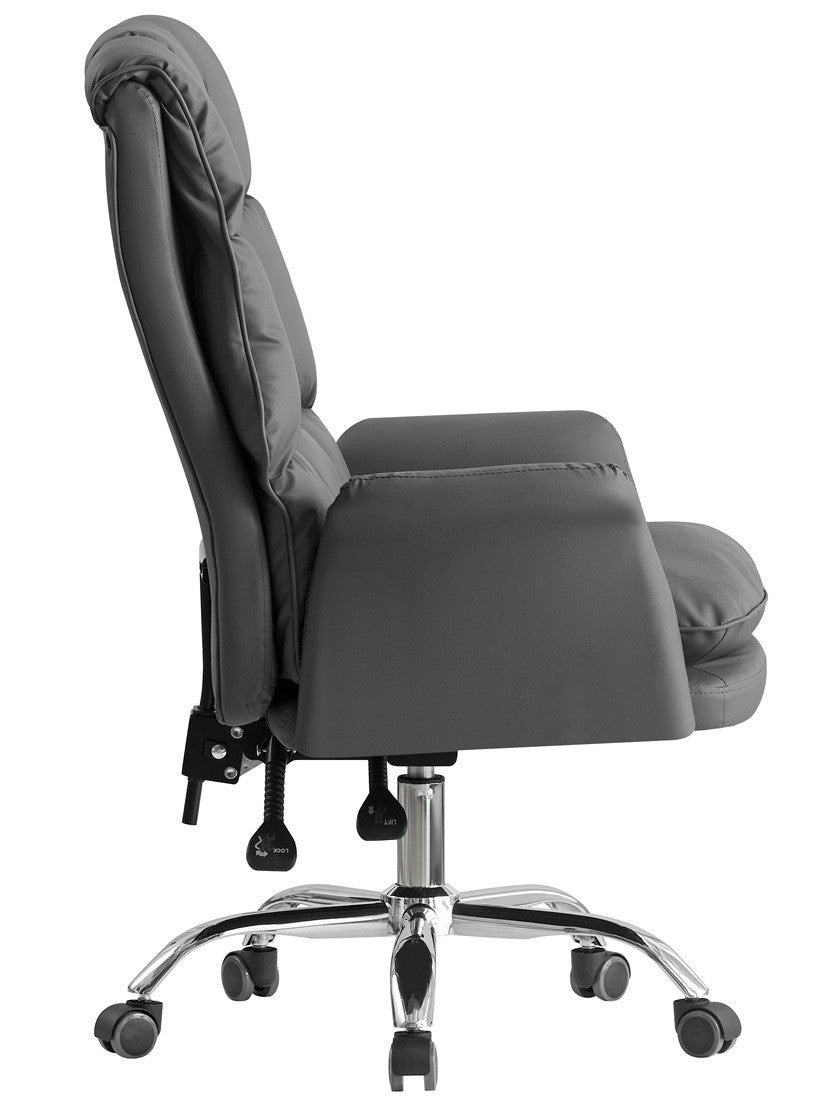Sillón de oficina MAINZ, alto, giratorio, similpiel gris