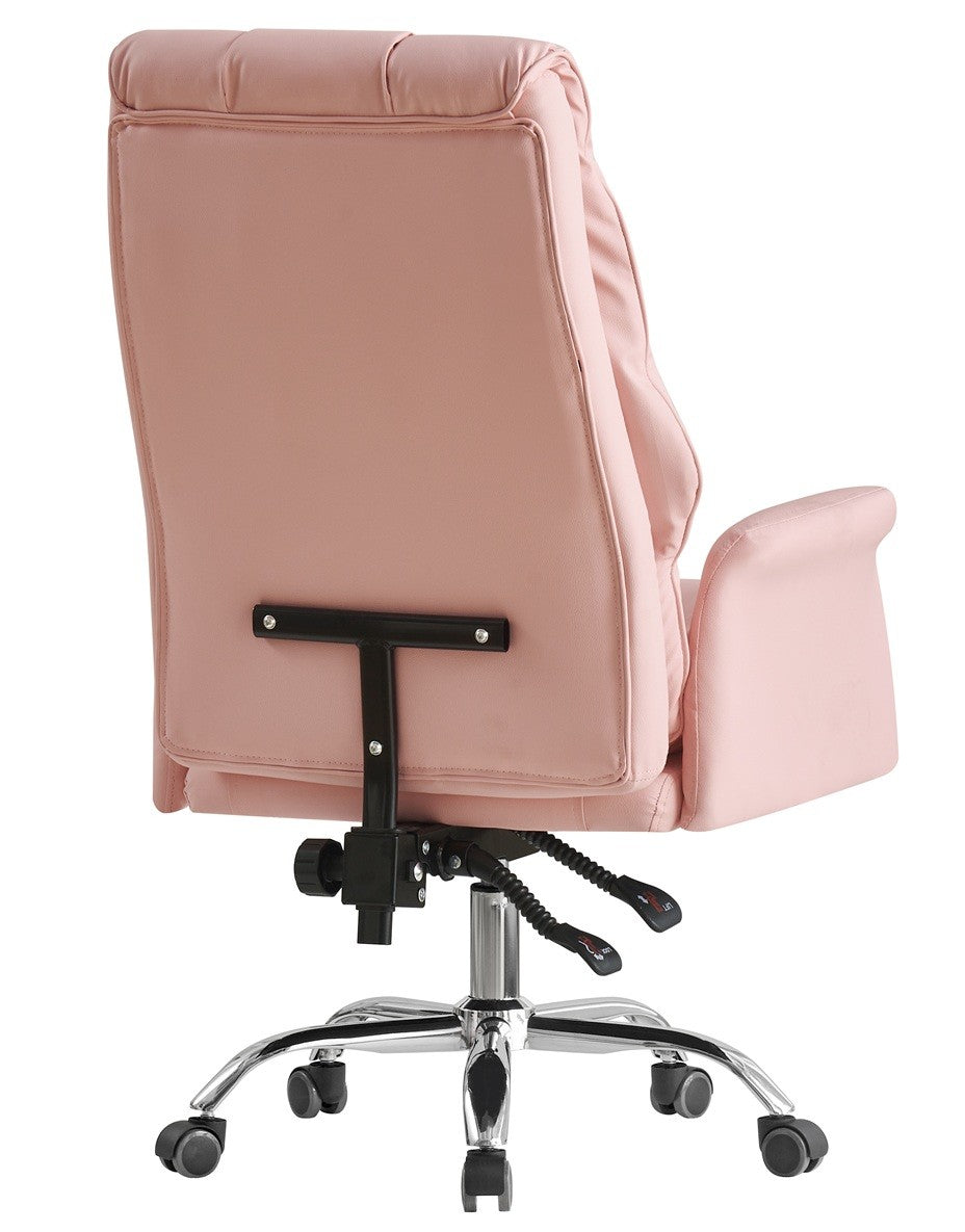 Sillón de oficina MAINZ, alto, giratorio, similpiel rosa light