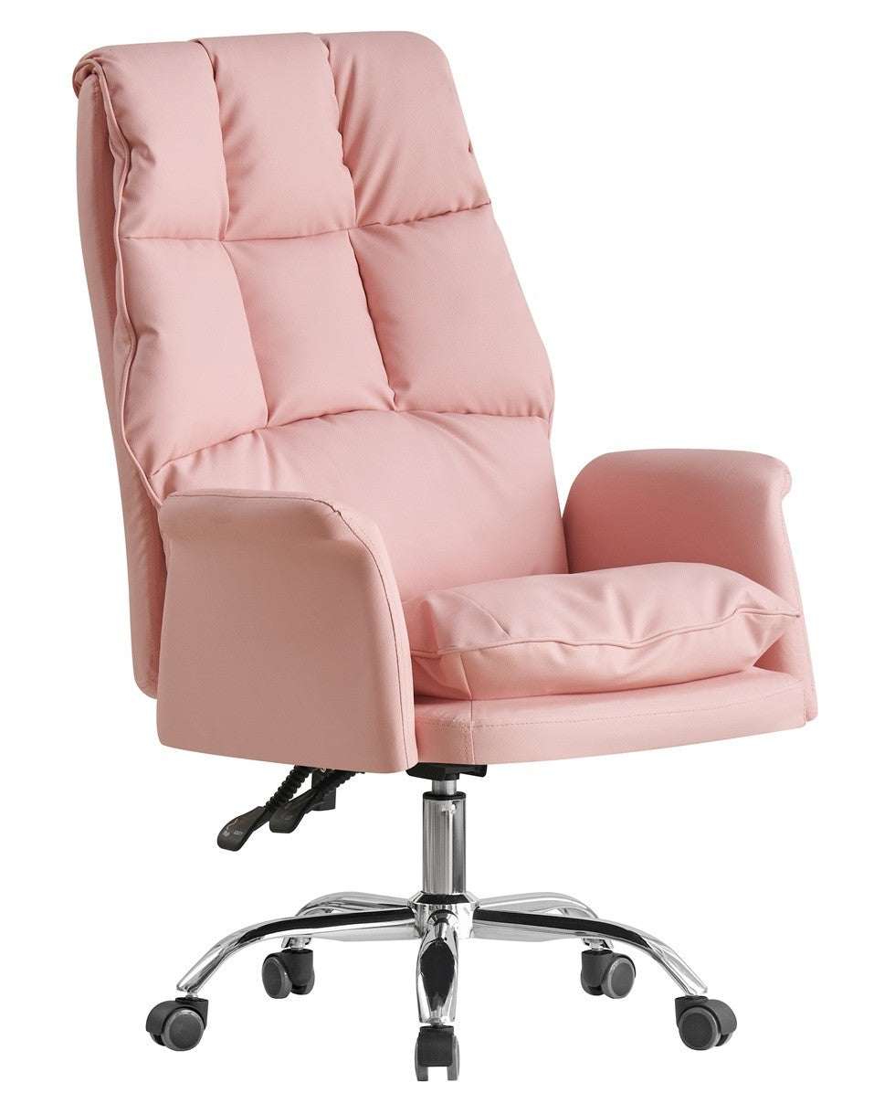 Sillón de oficina MAINZ, alto, giratorio, similpiel rosa light
