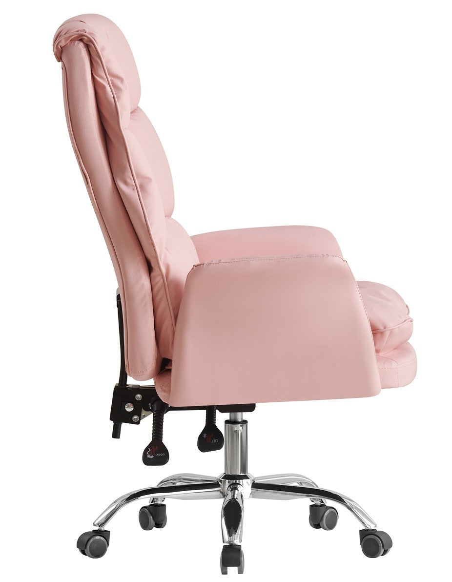 Sillón de oficina MAINZ, alto, giratorio, similpiel rosa light