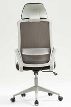 Sillón de oficina MARIO, alto, gris, malla y asiento gris