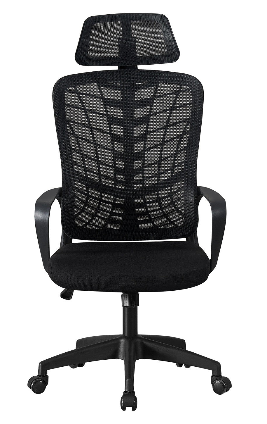 Sillón de oficina MELLAC, alto, negro, malla y asiento negro