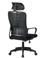 Sillón de oficina MELLAC, alto, negro, malla y asiento negro