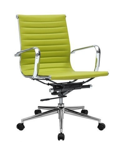 Sillón de oficina NICK, giratorio, regulación de altura, basculante, similpiel verde