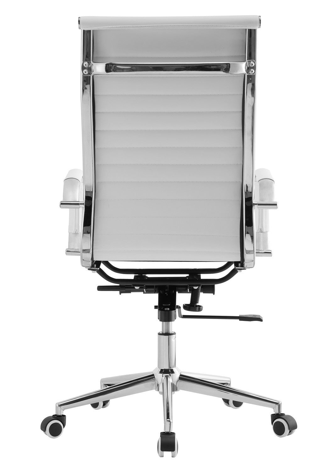 Sillón de oficina OLIVER, alto, regulación de altura, basculante profundo, similpiel blanca