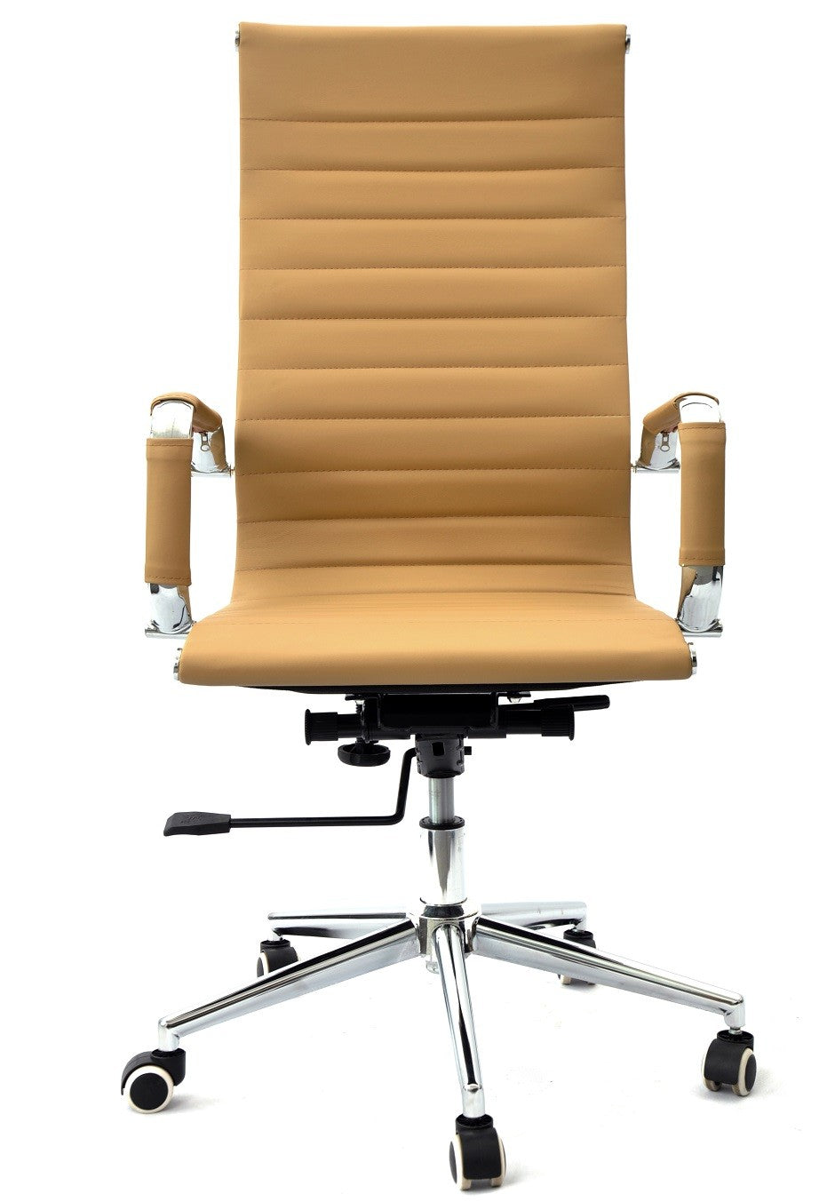 Sillón de oficina OLIVER, alto, regulación de altura, basculante profundo, similpiel marrón claro
