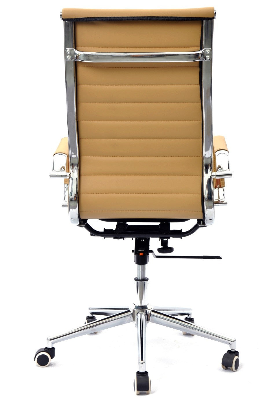 Sillón de oficina OLIVER, alto, regulación de altura, basculante profundo, similpiel marrón claro