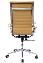 Sillón de oficina OLIVER, alto, regulación de altura, basculante profundo, similpiel marrón claro