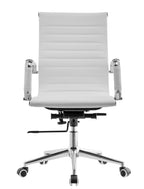 Sillón de oficina OLIVER, giratorio, regulación de altura, basculante profundo, similpiel blanca