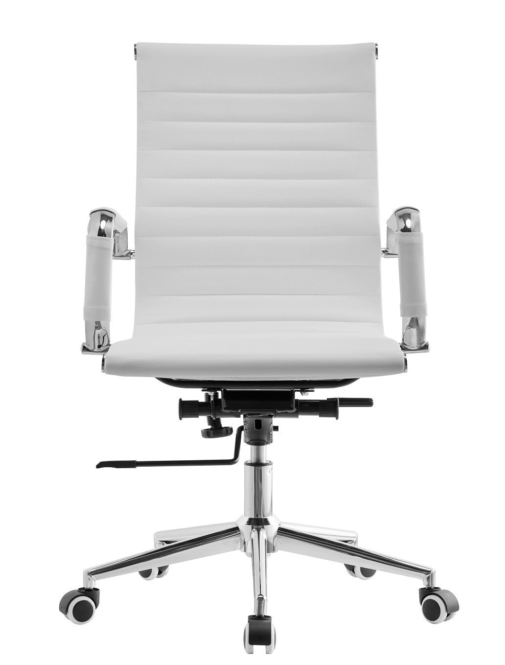 Sillón de oficina OLIVER, giratorio, regulación de altura, basculante profundo, similpiel blanca