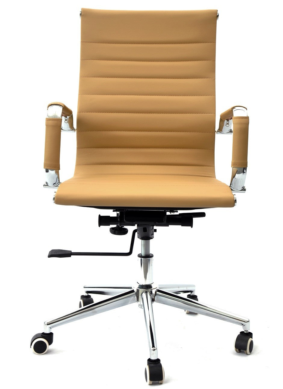Sillón de oficina OLIVER, giratorio, regulación de altura, basculante profundo, similpiel marrón claro