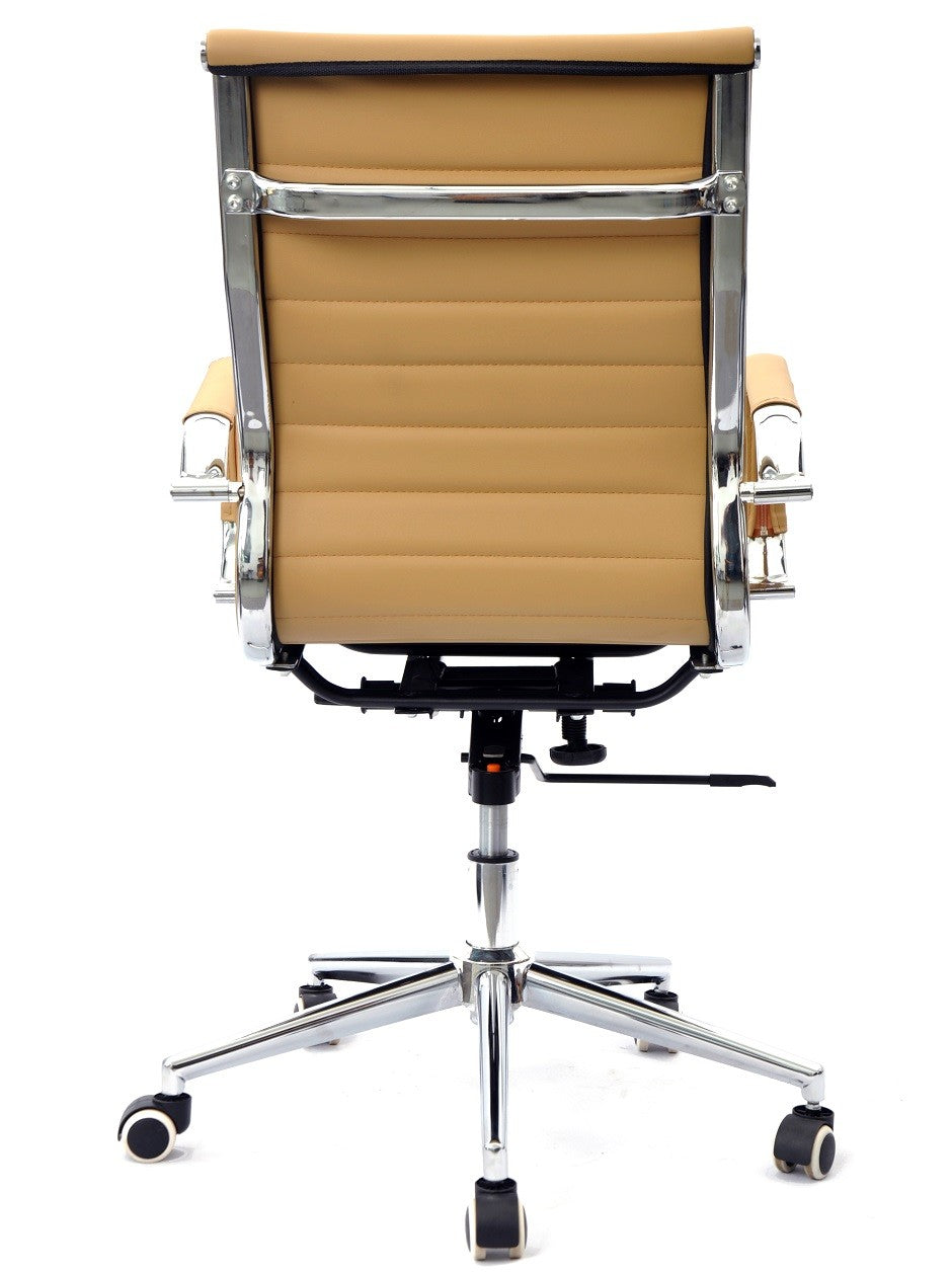 Sillón de oficina OLIVER, giratorio, regulación de altura, basculante profundo, similpiel marrón claro