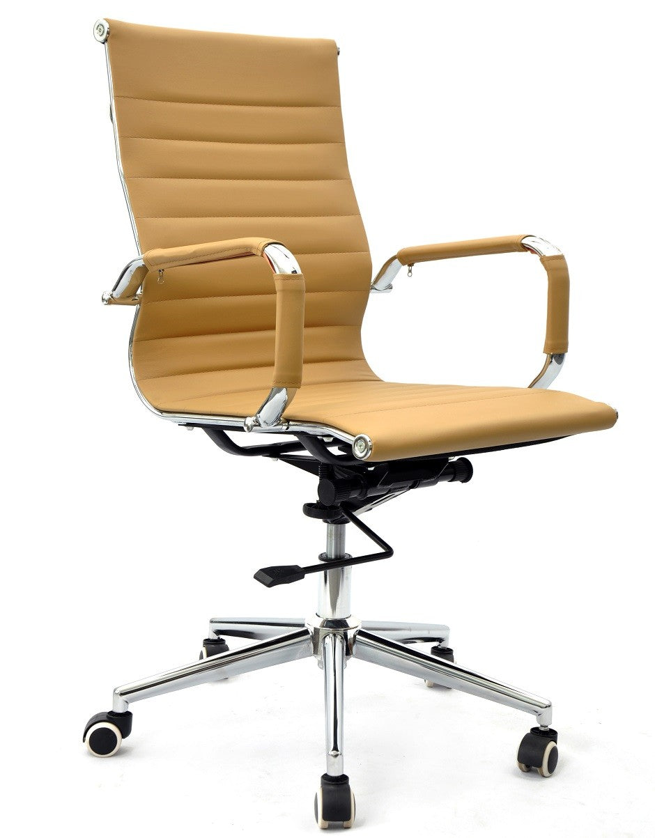 Sillón de oficina OLIVER, giratorio, regulación de altura, basculante profundo, similpiel marrón claro