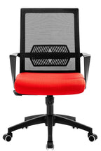 Sillón de oficina RISLEY, negro, malla negra, tejido rojo