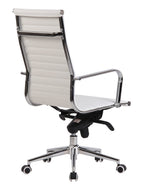 Sillón de oficina ROTERDAM, alto, similpiel blanca