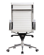 Sillón de oficina ROTERDAM, alto, similpiel blanca