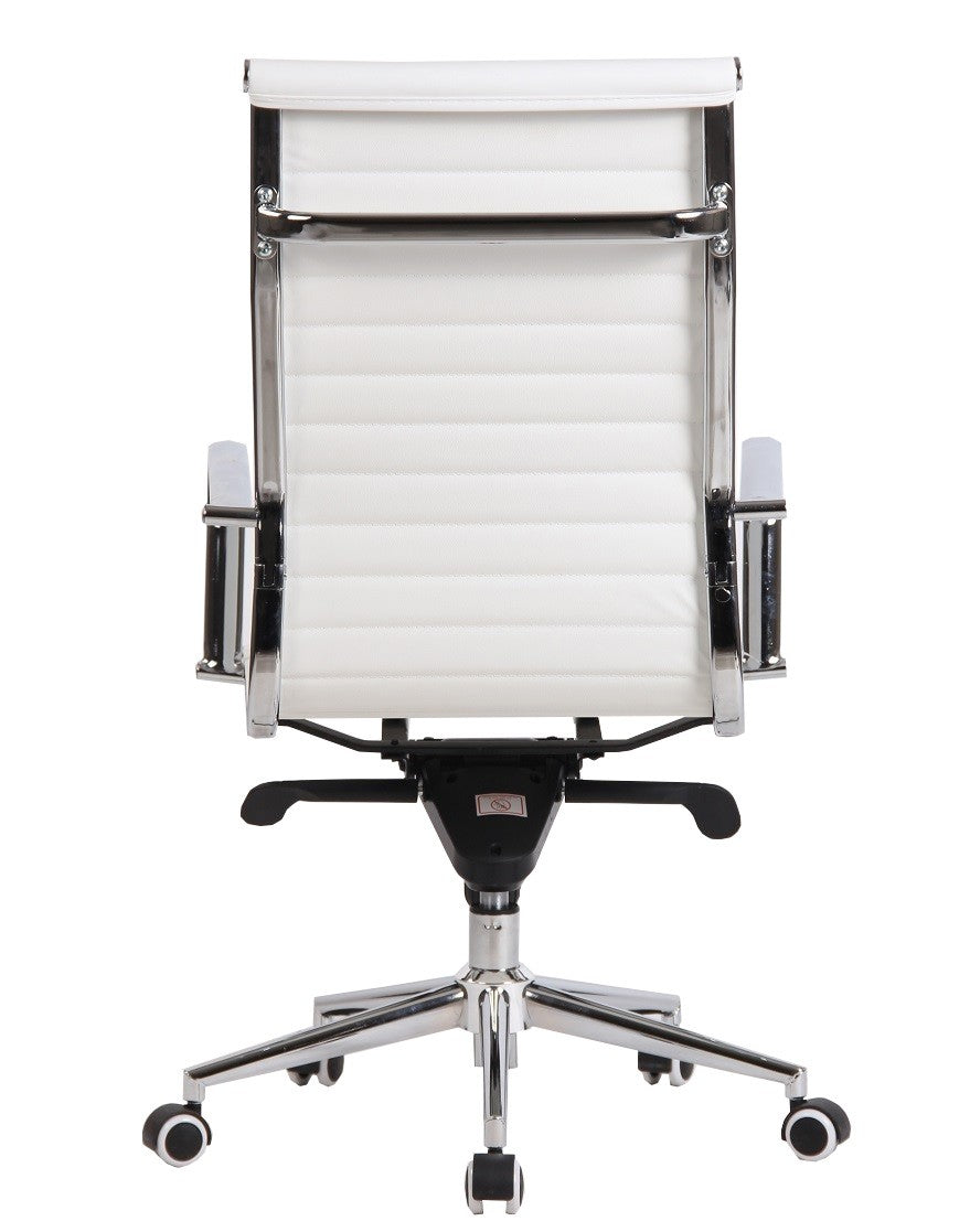 Sillón de oficina ROTERDAM, alto, similpiel blanca