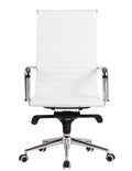 Sillón de oficina ROTERDAM, alto, similpiel blanca