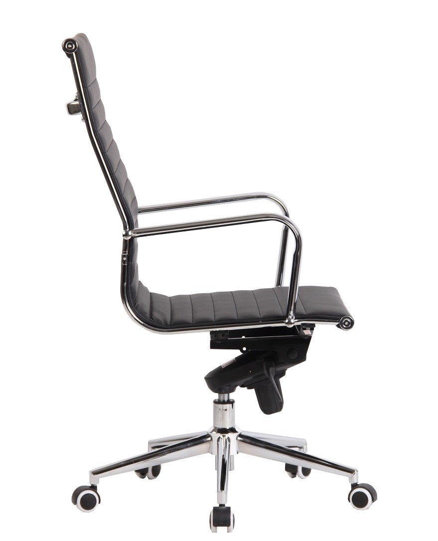 Sillón de oficina ROTERDAM, alto, similpiel negro