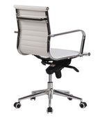Sillón de oficina ROTERDAM, giratorio, similpiel blanca