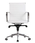 Sillón de oficina ROTERDAM, giratorio, similpiel blanca