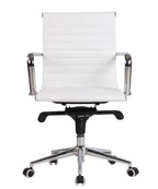 Sillón de oficina ROTERDAM, giratorio, similpiel blanca