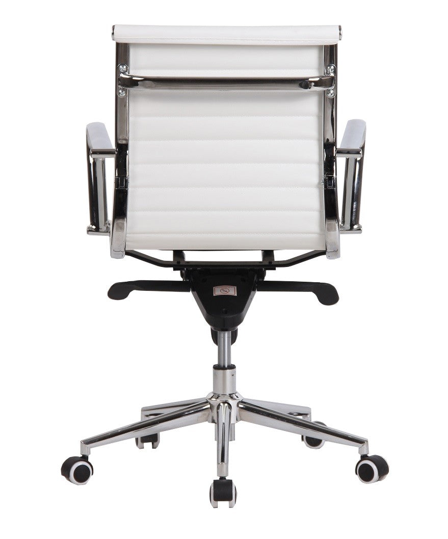 Sillón de oficina ROTERDAM, giratorio, similpiel blanca