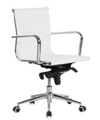 Sillón de oficina ROTERDAM, giratorio, similpiel blanca