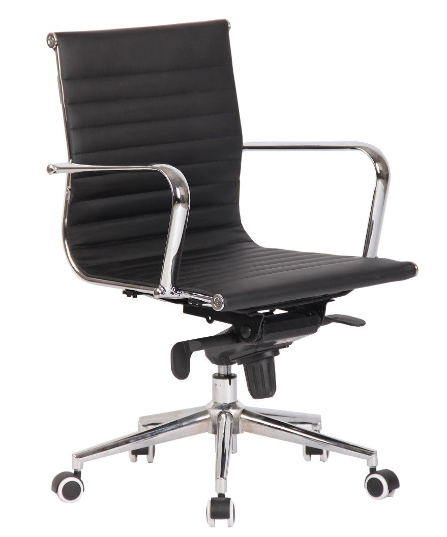 Sillón de oficina ROTERDAM, giratorio, similpiel negra