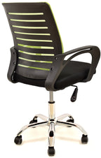 Sillón de oficina SUNSET, negro,regulación de altura, basculante, malla verde pistacho, tejido negro