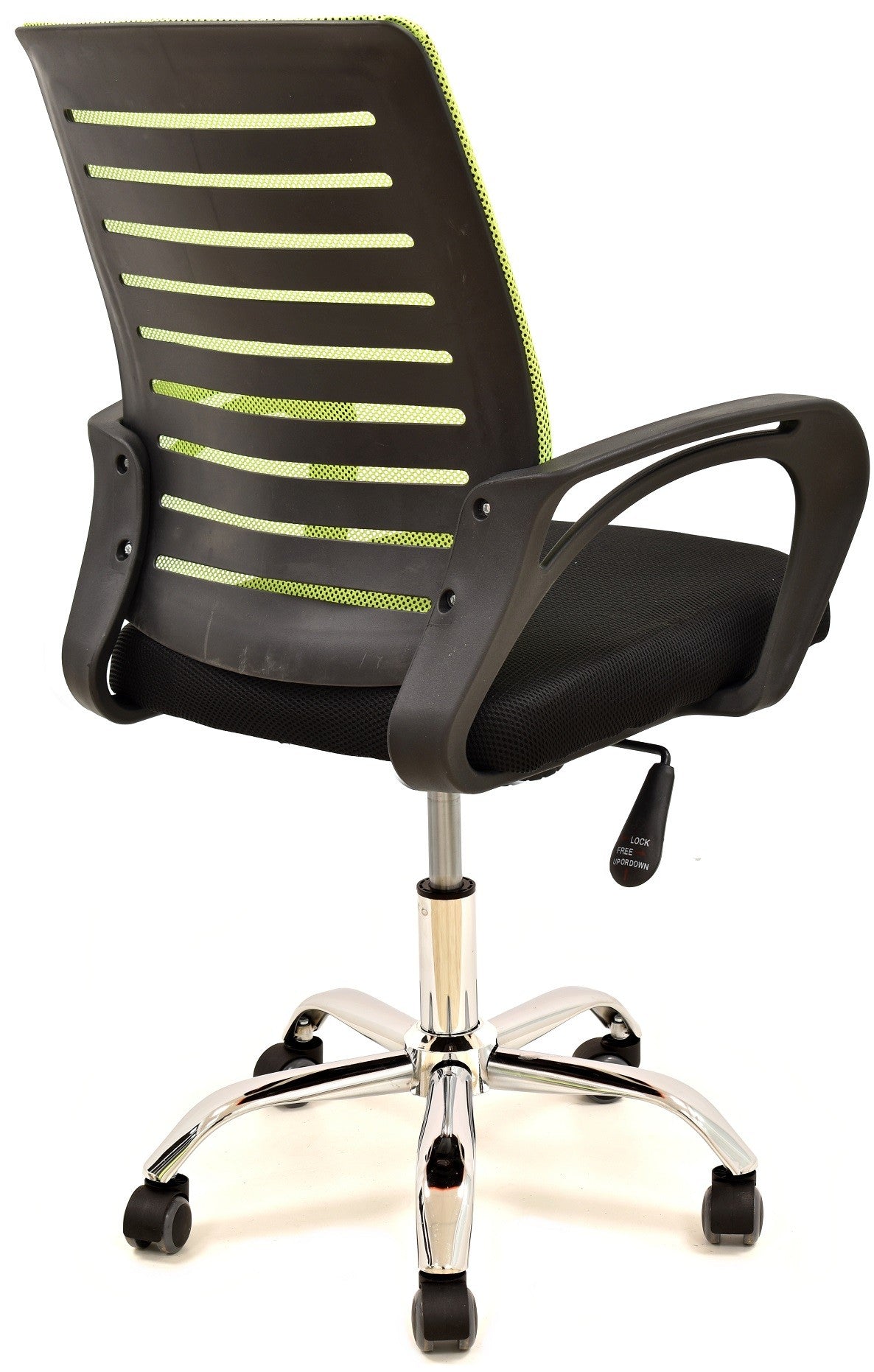 Sillón de oficina SUNSET, negro,regulación de altura, basculante, malla verde pistacho, tejido negro