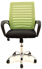 Sillón de oficina SUNSET, negro,regulación de altura, basculante, malla verde pistacho, tejido negro