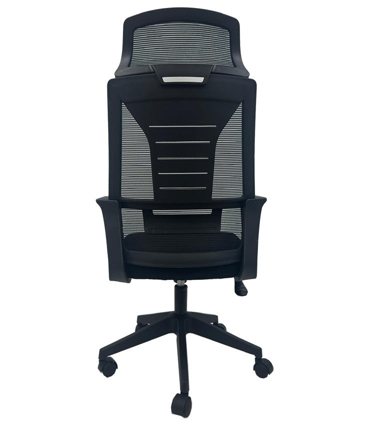 Sillón de oficina UTRECH, alto, negro, malla y tejido negro